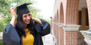A Dell Scholars program participant celebrates her graduation.